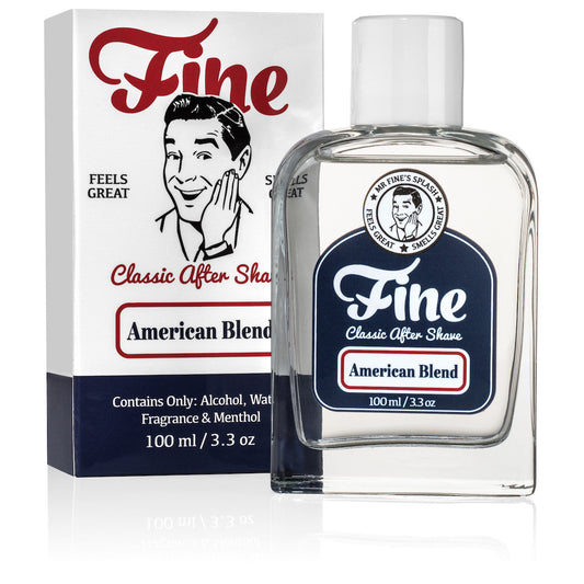 Fine American Blend aftershave splash bottle - splash vs balm comparison guide